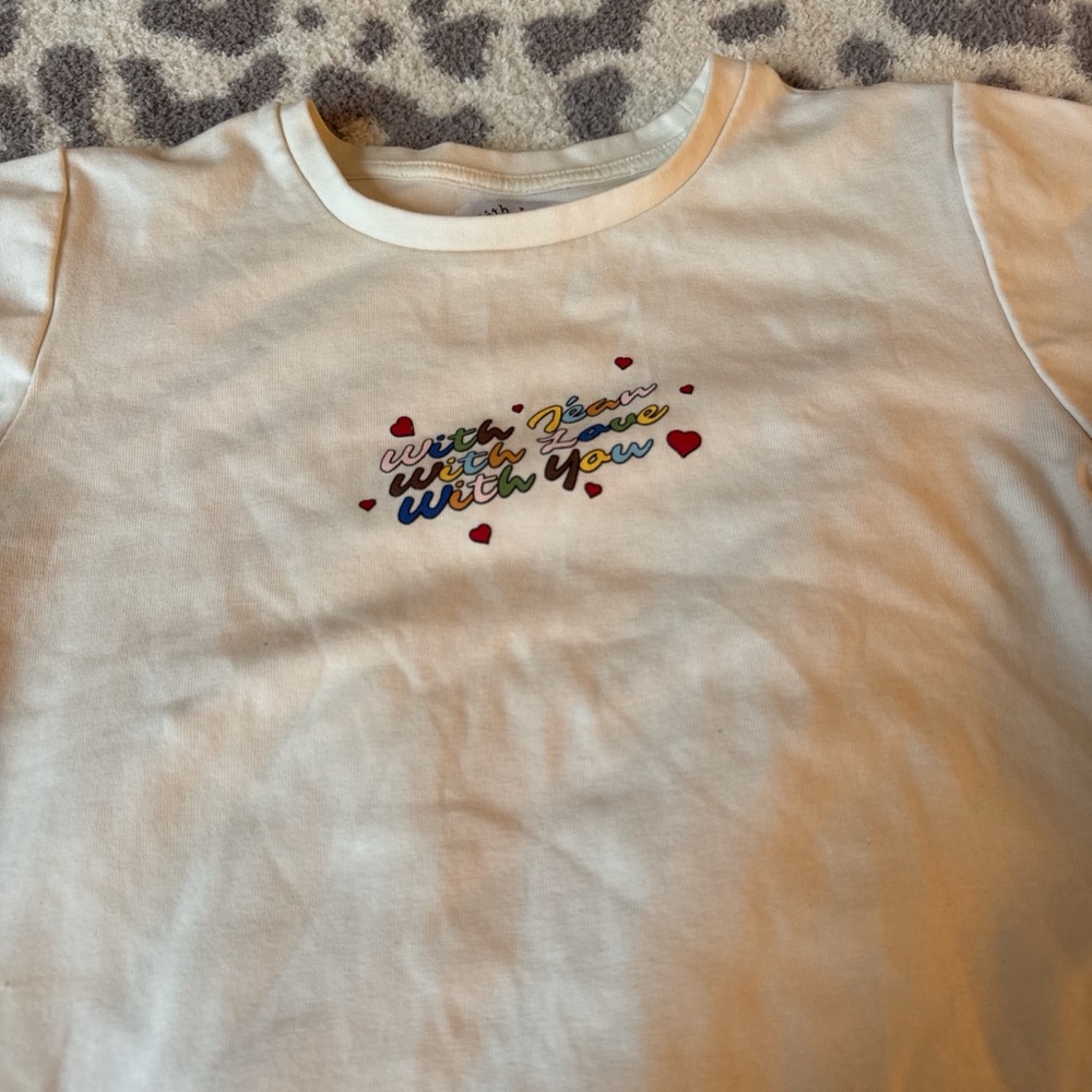 With Jean White Graphic Tee